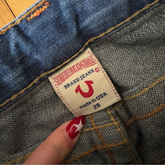 vintage y2k true religion joey destroyed medium low rise flares 28 - Picture 6 of 7